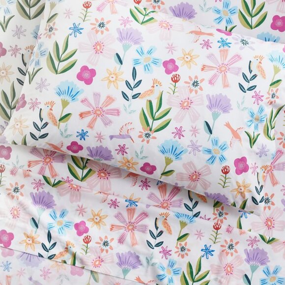 Naomi Floral Organic Sheet Set & Pillowcases (Full) - Picture 1 of 8